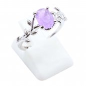 Bague Argent 925 'Murmure de Laurier' - Améthyste