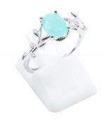 Bague Argent 925 'Murmure de Laurier' - Amazonite