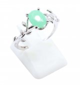 Bague Argent 925 'Murmure de Laurier' - Jade Vert