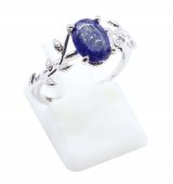 Bague Argent 925 'Murmure de Laurier' - Lapis Lazuli
