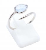 Bague Argent 925 'Serpent Argenté' - Aigue Marine