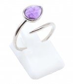 Bague Argent 925 'Serpent Argenté' - Améthyste