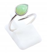 Bague Argent 925 'Serpent Argenté' - Jade Vert