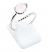 Bague Argent 925 'Serpent Argenté' - Quartz Rose