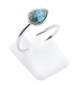 Bague Argent 925 'Serpent Argenté' - Turquoise