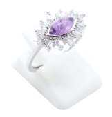 Bague Argent 925 'Oeil Solaire' - Améthyste