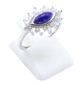 Bague Argent 925 'Oeil Solaire' - Lapis Lazuli