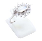 Bague Argent 925 'Oeil Solaire' - Pierre de Lune