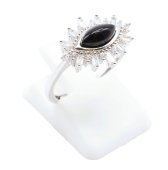 Bague Argent 925 'Oeil Solaire' - Onyx