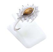 Bague Argent 925 'Oeil Solaire' - Oeil de Tigre