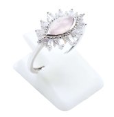Bague Argent 925 'Oeil Solaire' - Quartz Rose
