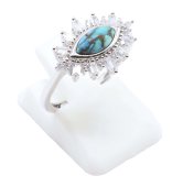 Bague Argent 925 'Oeil Solaire' - Turquoise