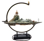 Porte-Encens Backflow Montagne de Méditation LED 45cm