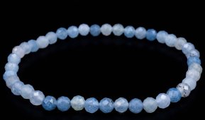 Bracelet Aigue Marine perles facettées 4mm