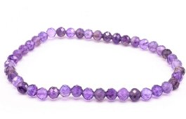 Bracelet Améthyste perles facettées 4mm