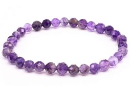 Bracelet Améthyste perles facettées 6mm