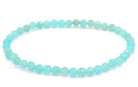Bracelet Amazonite 'AA' perles facettées 4mm