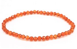 Bracelet Cornaline perles facettées 4mm