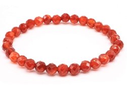 Bracelet Cornaline perles facettées 6mm