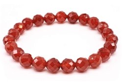 Bracelet Cornaline perles facettées 8mm