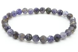 Bracelet Cordierite perles facettées 6mm