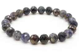 Bracelet Cordierite perles facettées 8mm