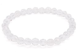 Bracelet Cristal de Roche perles facettées 6mm