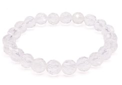 Bracelet Cristal de Roche perles facettées 8mm
