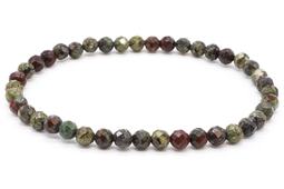 Bracelet Jaspe Sang de Dragon perles facettées 4mm