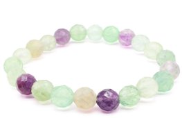 Bracelet Fluorite Multi Perles Facettées 6mm