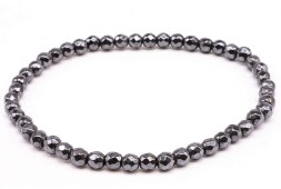 Bracelet Hématite perles facettées 4mm