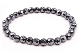 Bracelet Hématite perles facettées 6mm