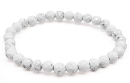 Bracelet Howlite perles facettées 6mm