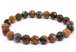 Bracelet Jaspe Océan perles facettées 8mm