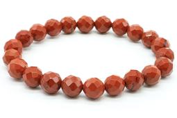 Bracelet Jaspe Rouge perles facettées 8mm