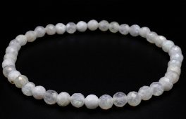Bracelet Pierre de Lune Blanche perles facettées 4mm