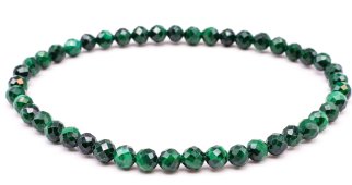 Bracelet Malachite perles facettées 4mm