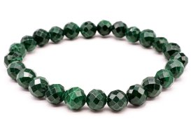 Bracelet Malachite perles facettées 8mm