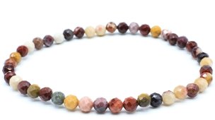 Bracelet Jaspe Mokaïte perles facettées 4mm