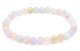 Bracelet Morganite perles facettées 6mm