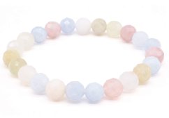 Bracelet Morganite perles facettées 8mm