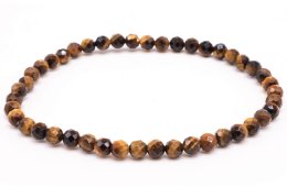 Bracelet Oeil de Tigre perles facettées 4mm