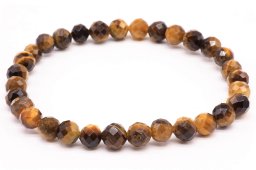 Bracelet Oeil de Tigre perles facettées 6mm