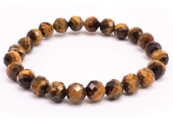 Bracelet Oeil de Tigre perles facettées 8mm