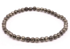 Bracelet Pyrite perles facettées 4mm