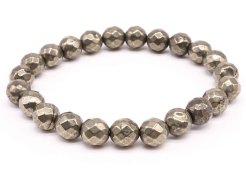Bracelet Pyrite perles facettées 8mm