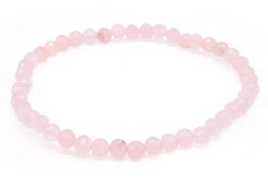 Bracelet Quartz Rose perles facettées 4mm