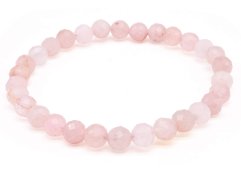 Bracelet Quartz Rose perles facettées 6mm