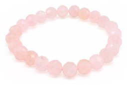 Bracelet Quartz Rose perles facettées 8mm
