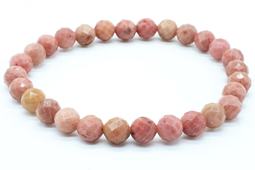 Bracelet Rhodonite Unie perles facettées 6mm